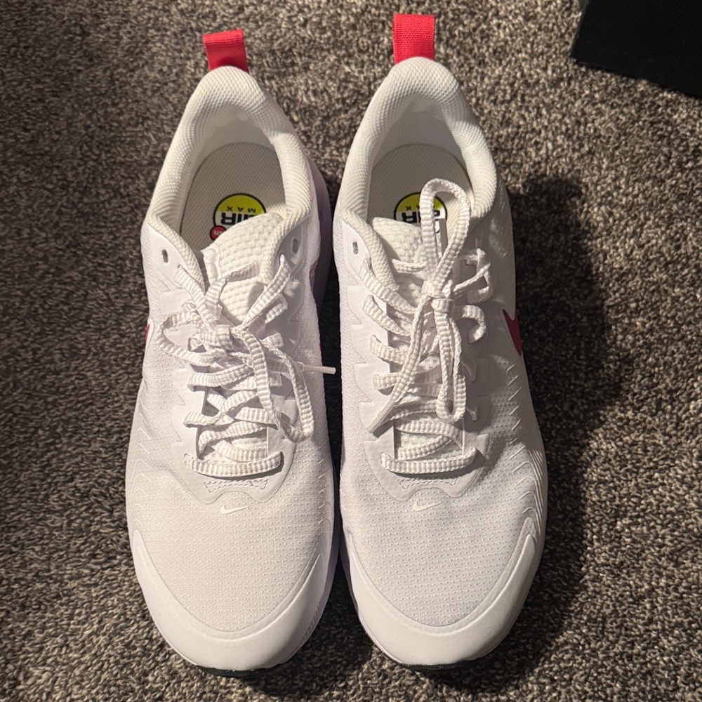 Nike White and Pink Air Max Sneakers